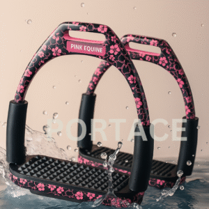 pink and black Riding Stirrups