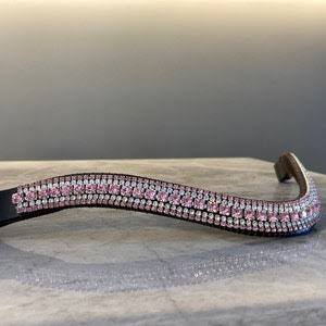 beautiful pink crystal browband